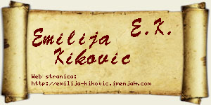 Emilija Kiković vizit kartica